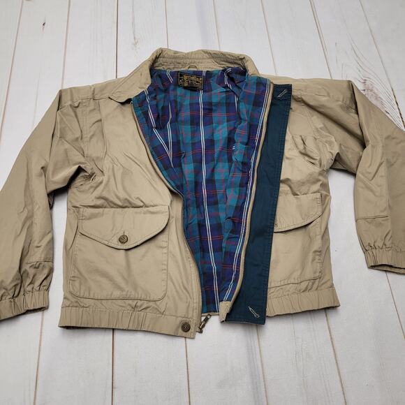 Vintage Eddie Bauer chore coat barn jacket plaid lined bomber - Picture 1 of 9